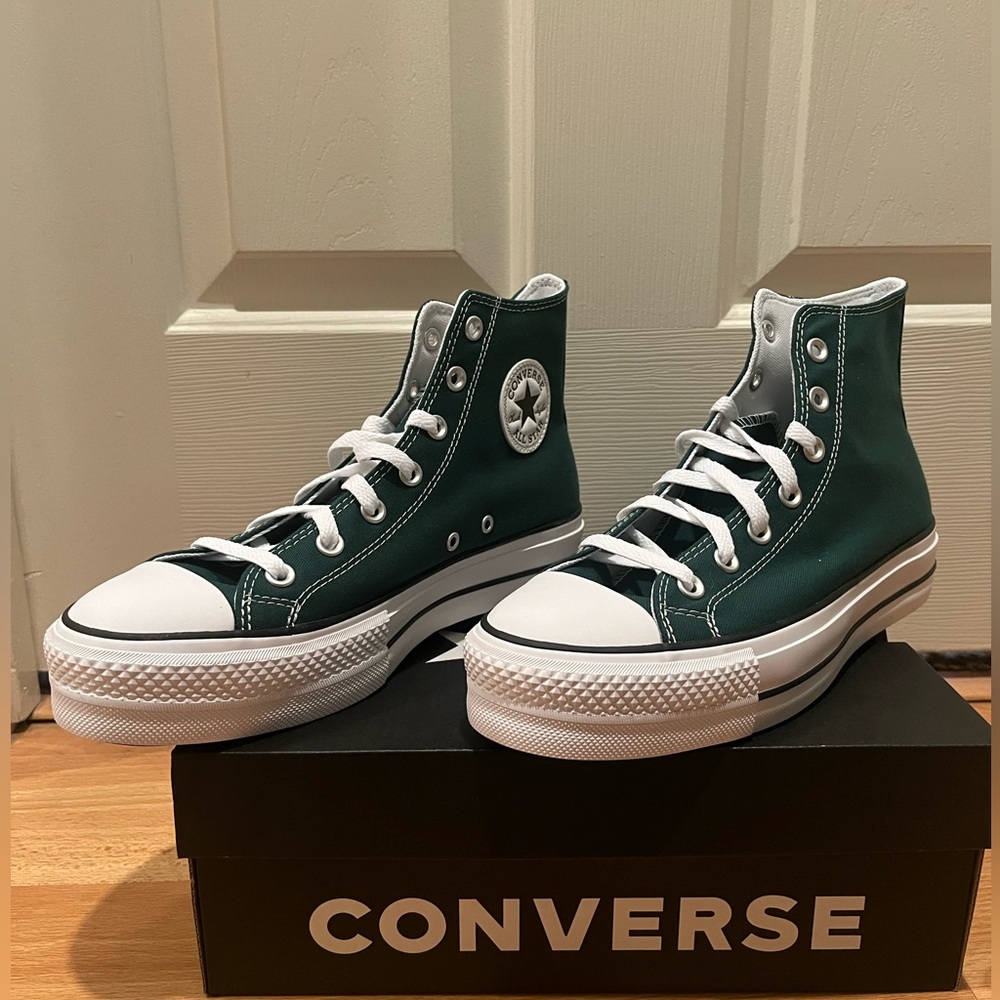 NEW Converse Chuck Taylor All Star Lift Platform Midnight Green Mens 8/Womens 10